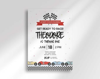 Race Car Birthday Invitation Template: Any Age, Printable