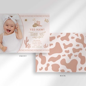 Editable First Rodeo Birthday Thank You Card Template Instant Download ...