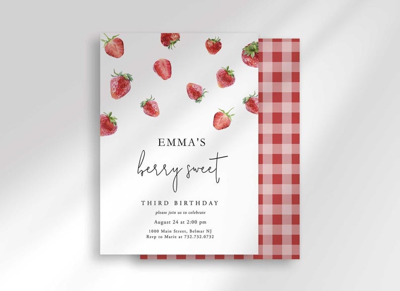 Berry sweet birthday invitation