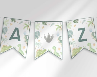 Editable Dinosaur Birthday Flag Banner  | Spell Anything You Want | Happy Birthday Banner Digital Download