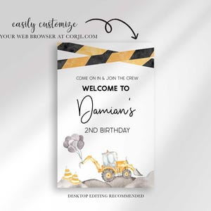 watercolor construction birthday