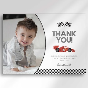 race car thank you card