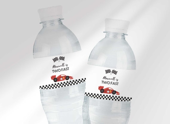 ANY COLOR Editable Race Car Birthday Water Bottle Label Instant Download | Edit at Corjl.com Il_570xn