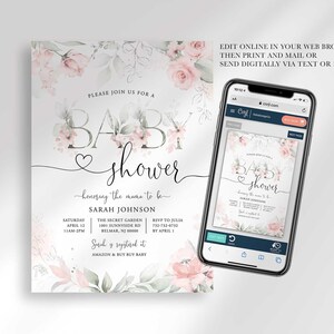 calligraphy baby shower invitation