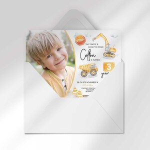 construction truck invitation template