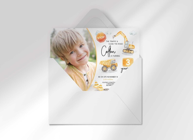 construction truck invitation template