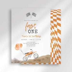 Fast One Dirt Bike Invitation