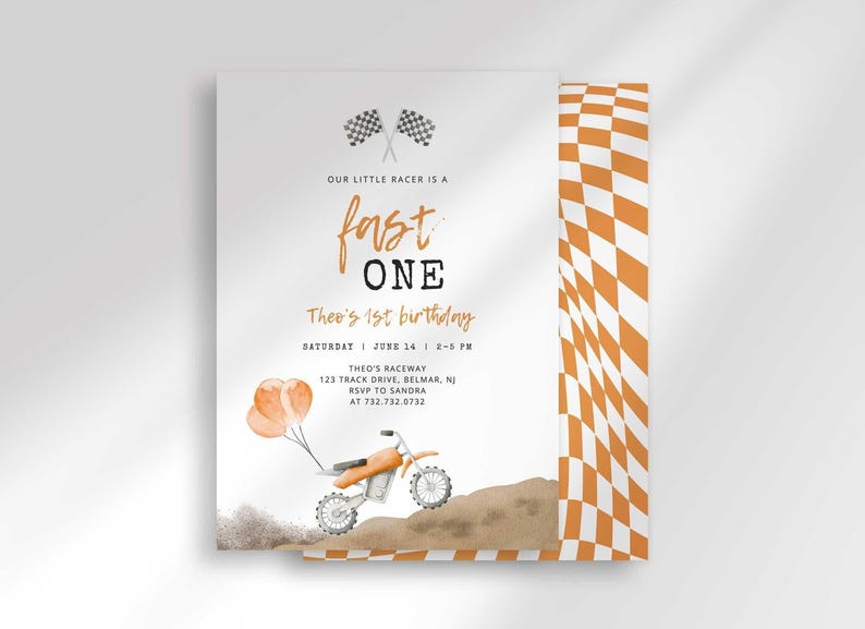 Fast One Dirt Bike Invitation