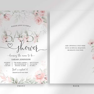 baby in bloom baby shower invitation