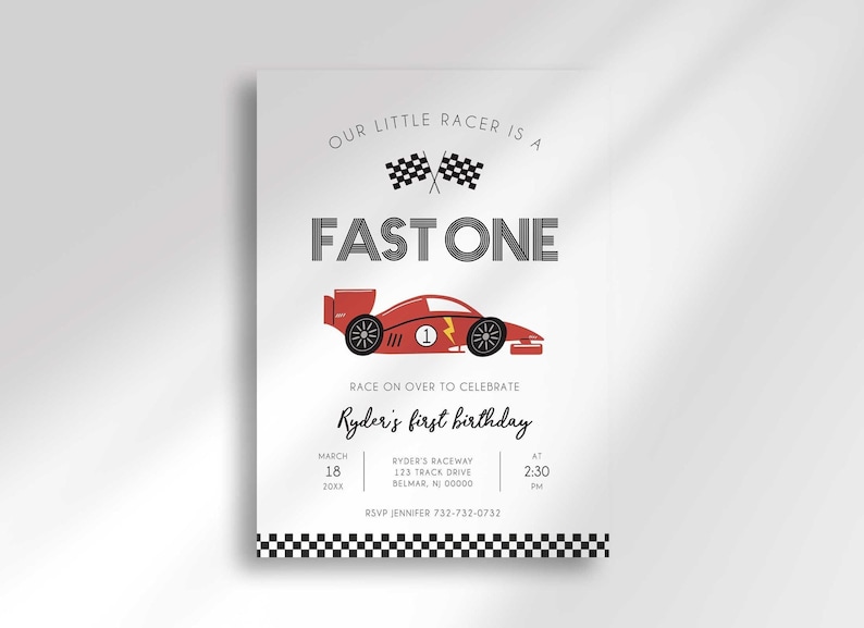 fast one birthday invitation