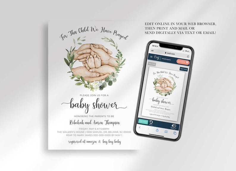 coed baby shower invitation