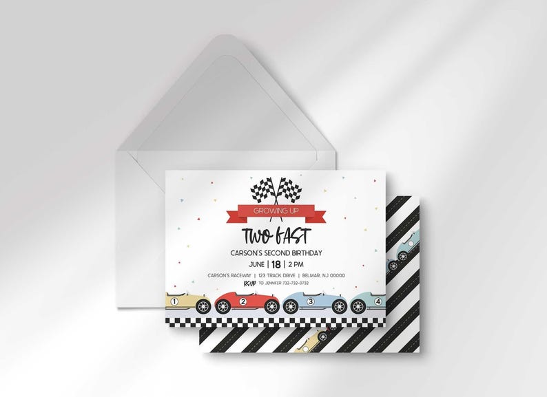 2 fast race car invitation