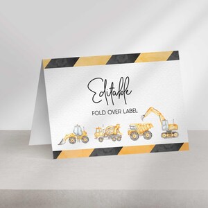 Editable Construction Birthday Table Labels Printable DIY WC2 (Digital Download)