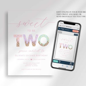 digital ice cream birthday invitation