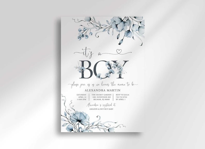 its a boy baby shower invitation