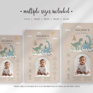 dinosaur 1st birthday chart