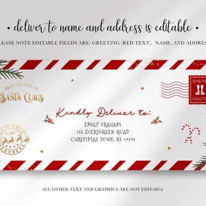 Editable North Pole Mail Envelope Template for Printing on 10 - Etsy