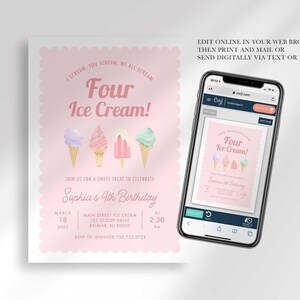 digital ice cream invitation