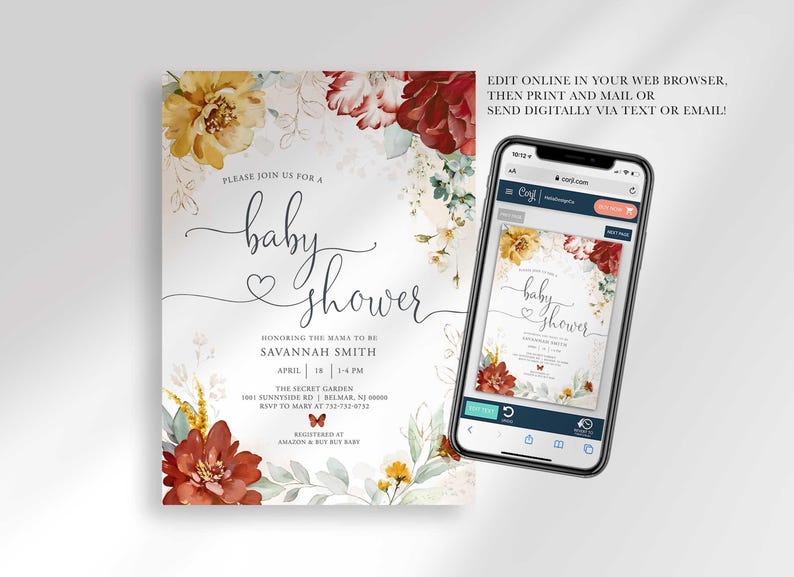 butterfly baby shower invitation
