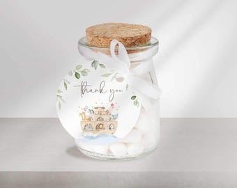 Noah's Ark Thank You Tags, Baby Shower and Birthday Party Favor Label (Digital Download)