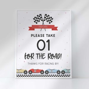 Race Car Party Favor Sign, Birthday Pit Stop (Digital Download)