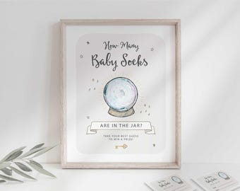 Guess How Many Socks in the Jar Game for Wizard Baby Shower (Digital Download)