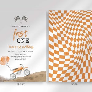 dirt bike 1st birthday invitation