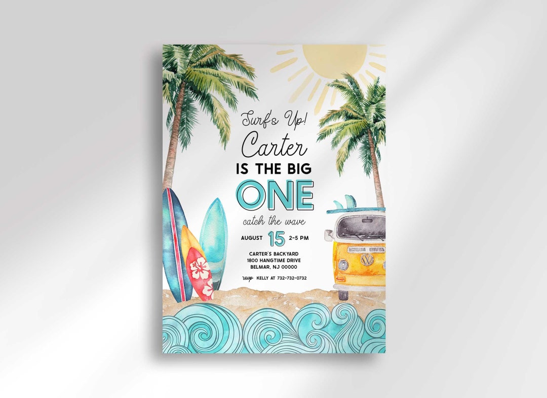 Editable the Big One Birthday Invitation Template Instant Download for ...