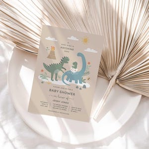 little dino baby shower invitation