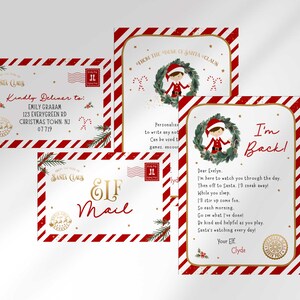 Mini cartas de elfo editables con sobres / Incluye elfo niño y elfo niña / Carta de elfo / Desde el escritorio de Santa Claus / Elfo, he vuelto