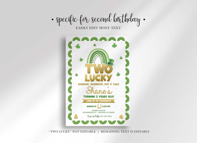 lucky birthday invitation