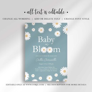 editable baby in bloom baby shower invitation template