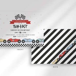 race car birthday invitation