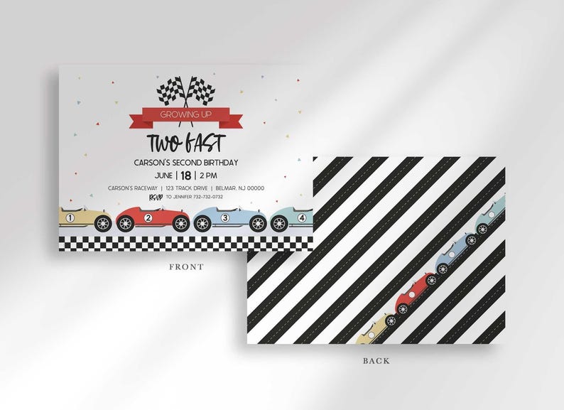 race car birthday invitation