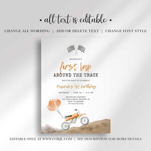 editable dirt bike invitation