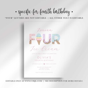 editable ice cream invitation