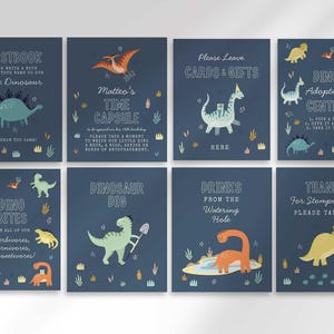 Colorful Dinosaur Party Sign Bundle, Jurassic Pack (Digital Download)
