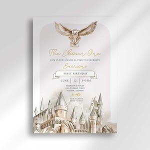 The Chosen One Birthday Invitation, Magic Wizard Party
