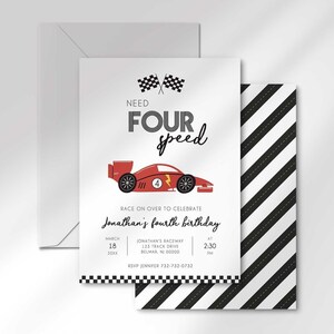 need 4 speed birthday invitation