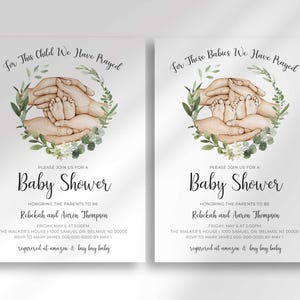 for this child we have prayed baby shower invitation