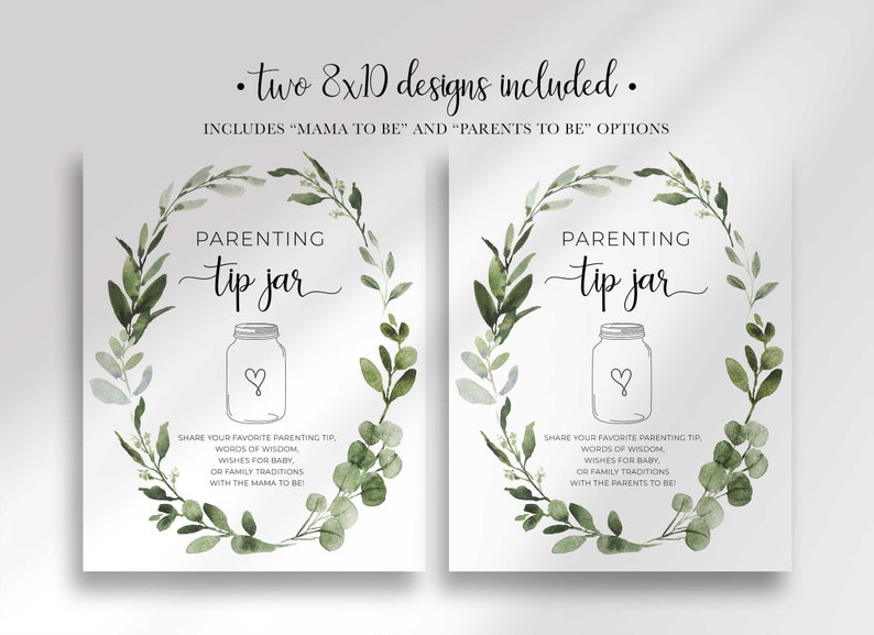 Succulent Baby Shower Sign Tips for the Parents to Be Baby Shower Game Instant Download Printable 8x10 image 4