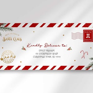 Customizable North Pole Santa Letter Envelope Template: Printable PDF for Christmas Wishlist