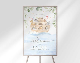 Noah's Ark Birthday Welcome Sign (Digital Download)