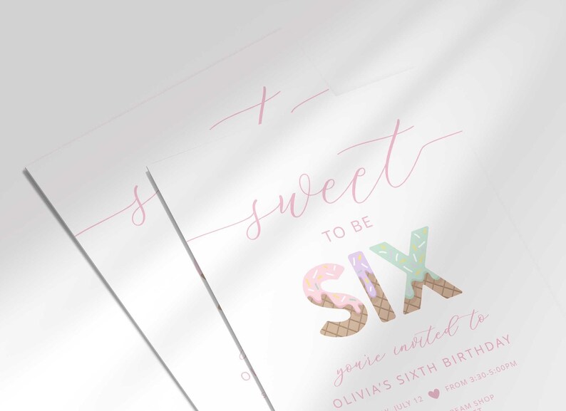 aesthetic ice cream party invitation