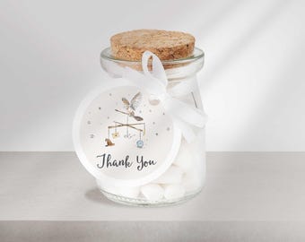 Wizard Baby Shower Thank You Labels, Magical Bundle on the Way Favor Stickers (Digital Download)