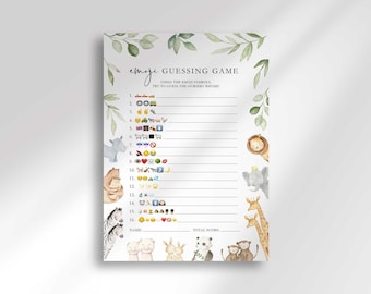 Noah's Ark Baby Shower Emoji Game (Digital Download)