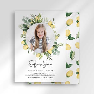 mediterranean lemon birthday invitation