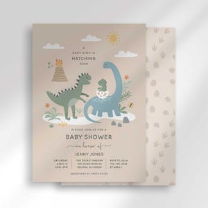 baby dino hatching soon baby shower invitation