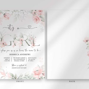 floral baby shower invitation