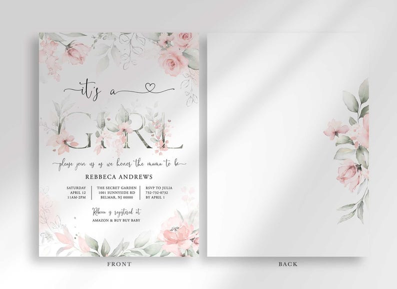 floral baby shower invitation